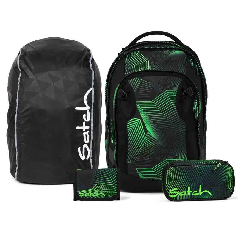 Satch Match Plus Seismic Green Streetwalk Edition Schulrucksack Set 4tlg.