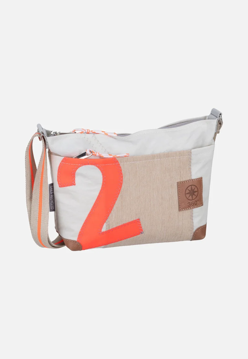 Deern Lütt Crossover Weiss/Sand/Zahl Orange - Beuteltasche