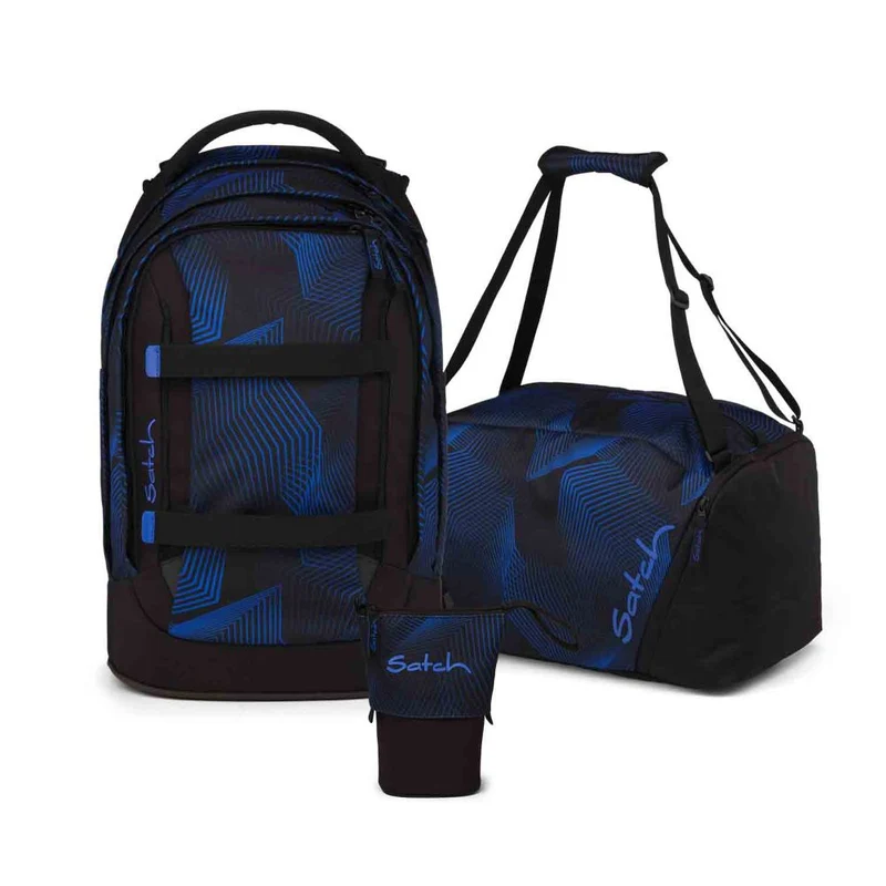Satch Pack Seismic Blue Schulrucksack Set 3tlg.
