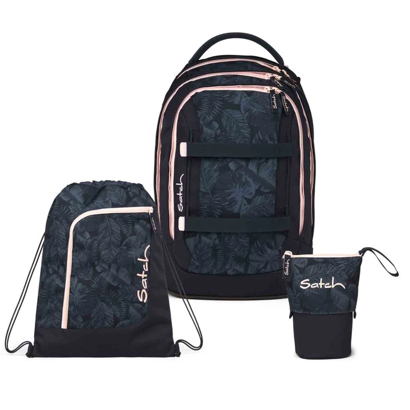 Satch Pack Midnight Jungle Pencil Slider Light Edition Schulrucksack Set 3tlg.