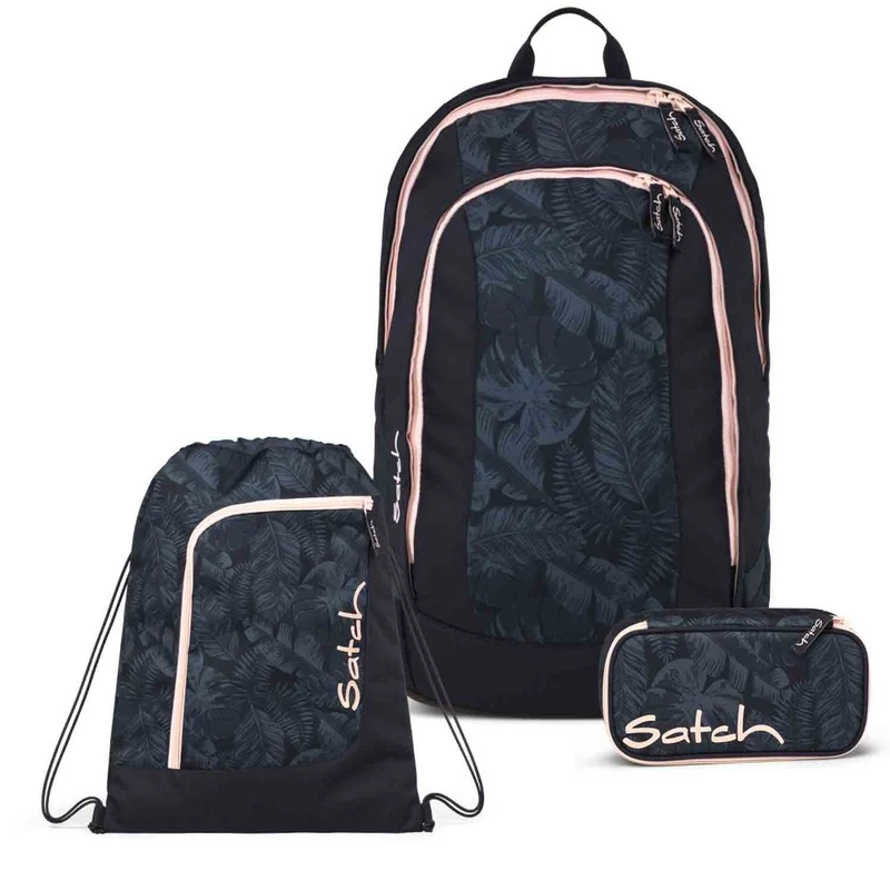 Satch Air Midnight Jungle Schulrucksack Set 3tlg.
