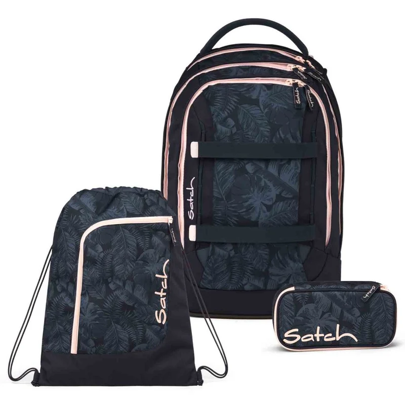 Satch Pack Midnight Jungle Schulrucksack Set 3tlg.