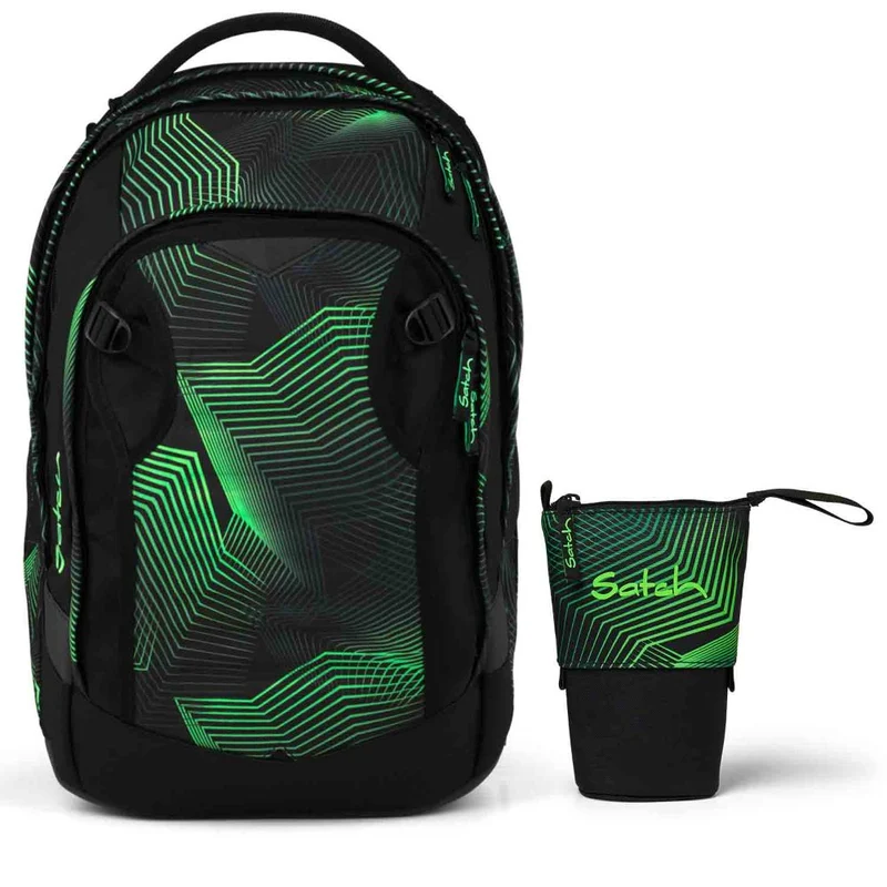 Satch Match Plus Seismic Green Schulrucksack Set 2tlg.