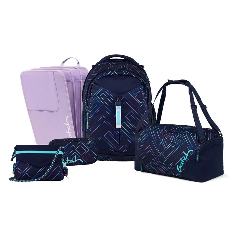 Satch Match Purple Laser Beauty and The School Edition Schulrucksack Set 5tlg.