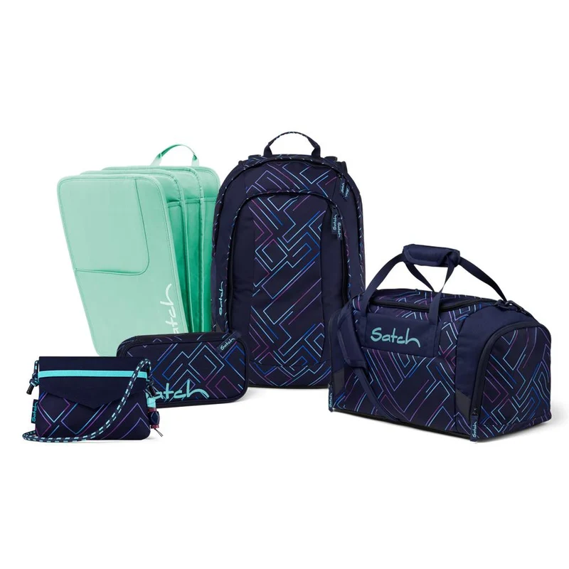 Satch Air Purple Laser Beauty and The School Schulrucksack Set 5tlg.