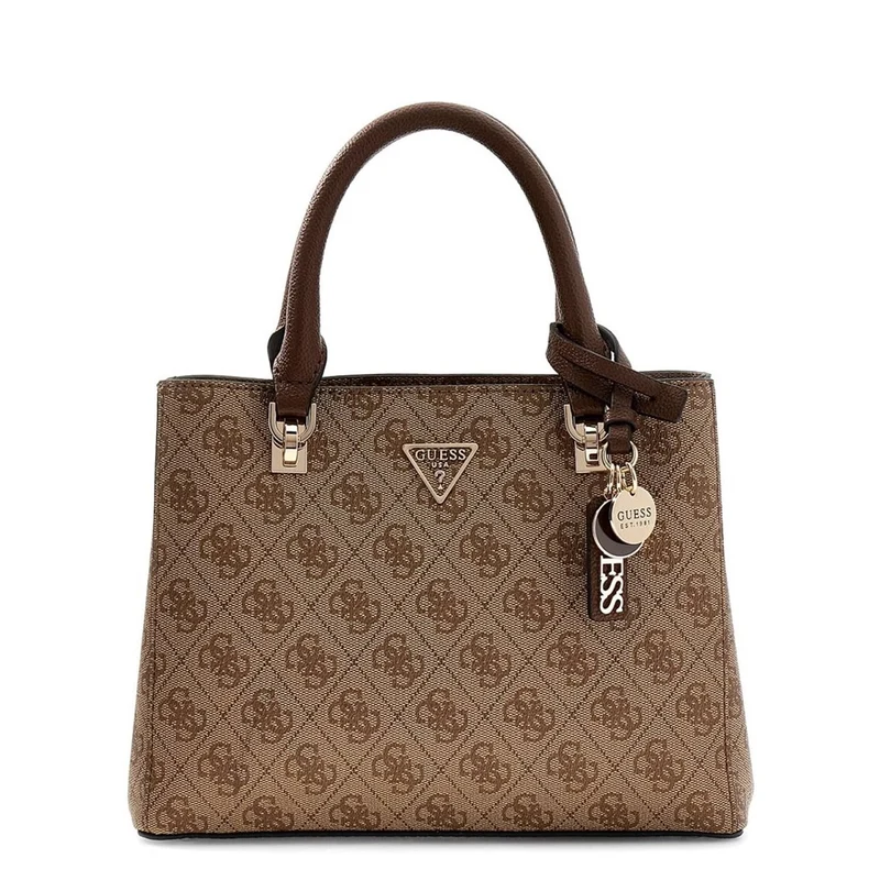 Guess Noelle Latte Logo Brown Handtasche Mit Mehreren Fächern HWBG96-72050-LGW