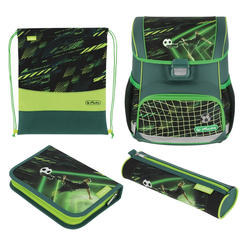 Herlitz Loop Plus Schulranzen-Set · Fußball · 4-teilig