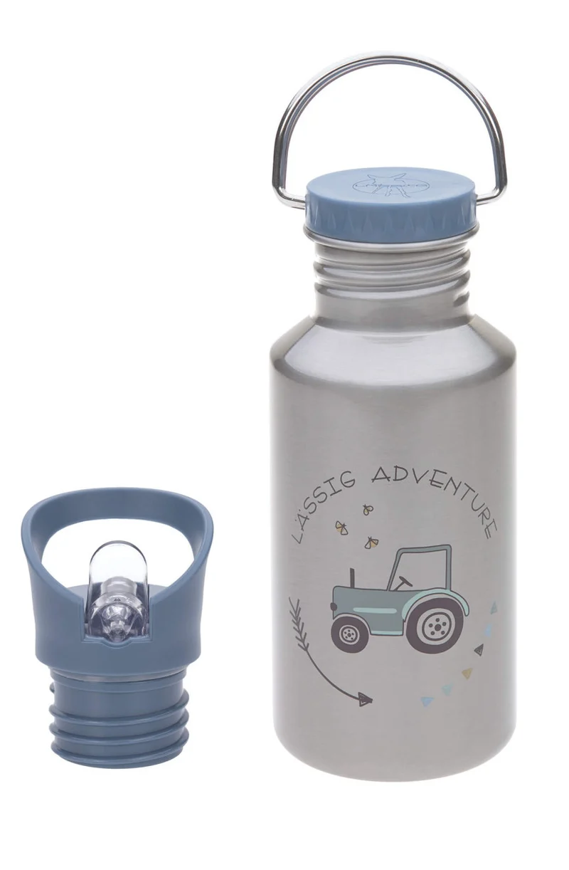 Lässig Edelstahl Trinkflasche · Adventure · blau · Traktor