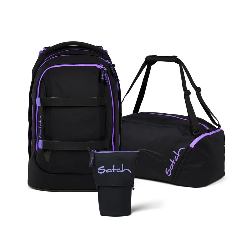 Satch Pack Purple Phantom Pencil Slider Edition Schulrucksack Set 3tlg.