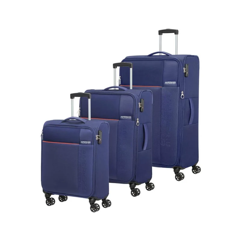 American Tourister Fun Cruise Navy Orange Koffer/Trolley Set 3tlg.