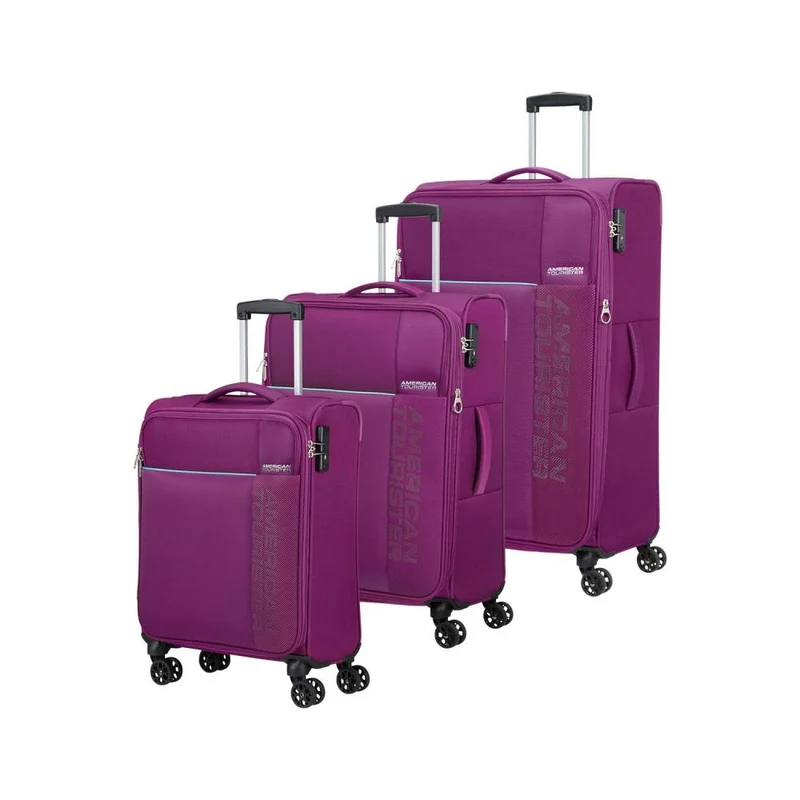 American Tourister Fun Cruise Deep Purple Aquamarine Koffer/Trolley Set 3tlg.