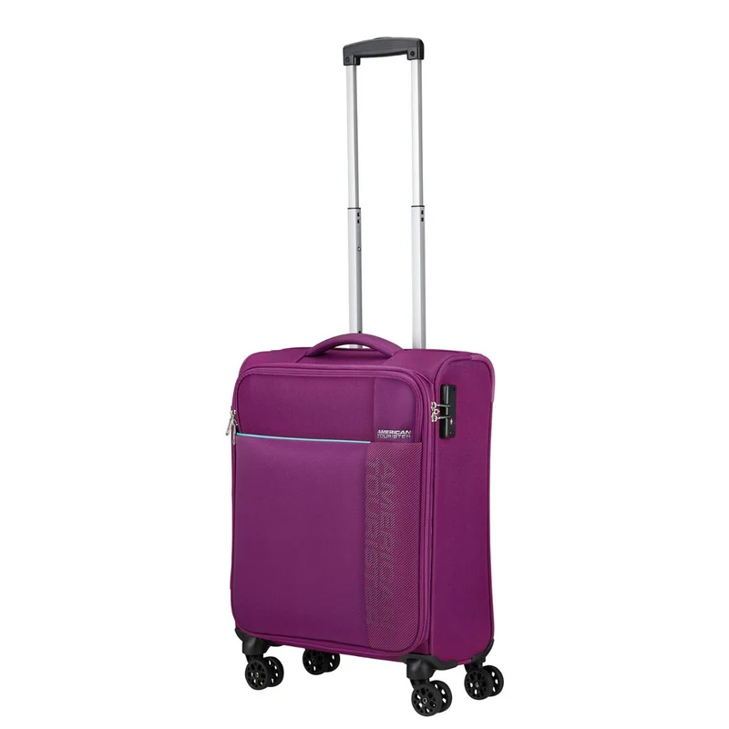 American Tourister Fun Cruise Deep Purple Aquamarine 4 Doppelrollen Trolley S 55cm