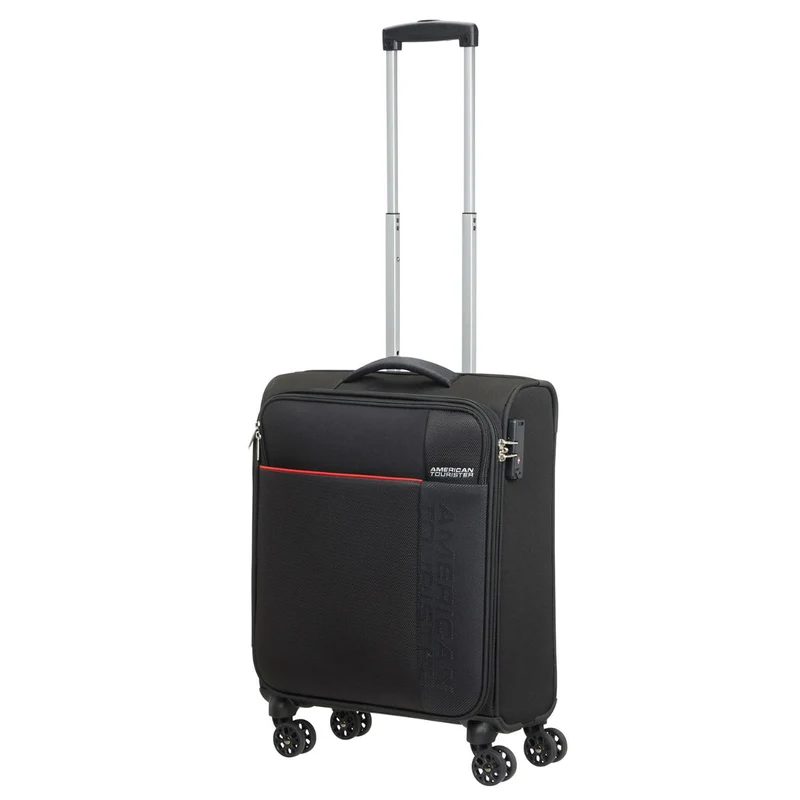 American Tourister Fun Cruise Black Red 4 Doppelrollen Trolley S 55cm