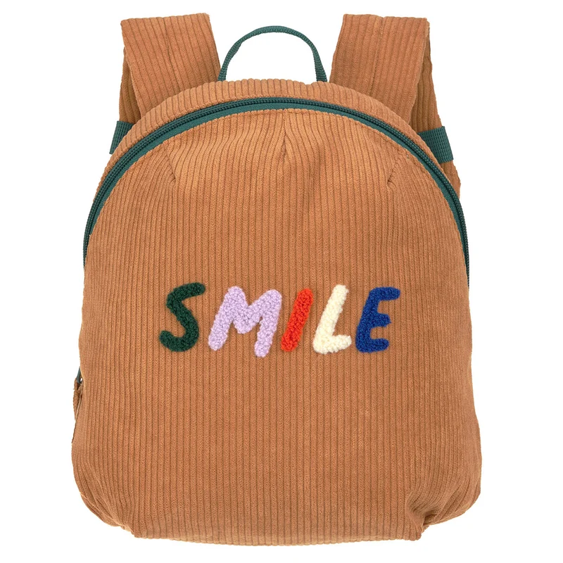 Lässig Kindergartenrucksack Tiny Cord · Little Gang · Smile · braun