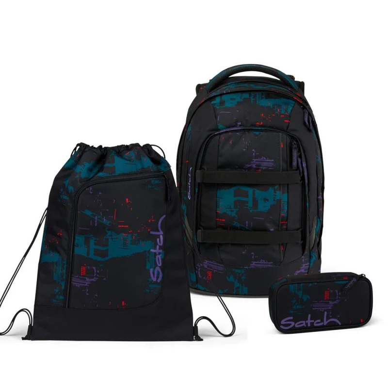 Satch Pack Night Vision Schulrucksack Set 3tlg.