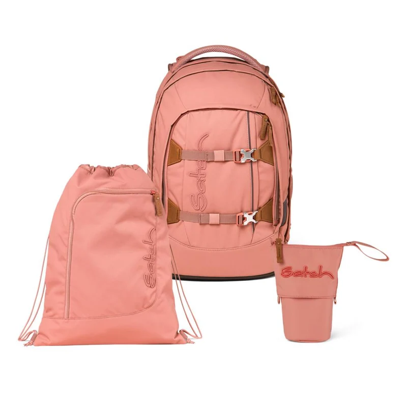 Satch Pack Nordic Coral Pencil Slider Light Edition Schulrucksack Set 3tlg.