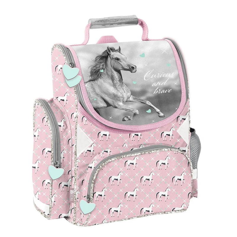 Pferde Schulranzen 1. Klasse für Mädchen Schultaschen Set 5-teilig mit Federmappe
