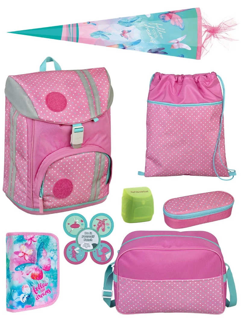 Mädchen Schulranzen Set 1. Klasse Scooli Schulrucksack mit Sporttasche und Schultüte 85cm