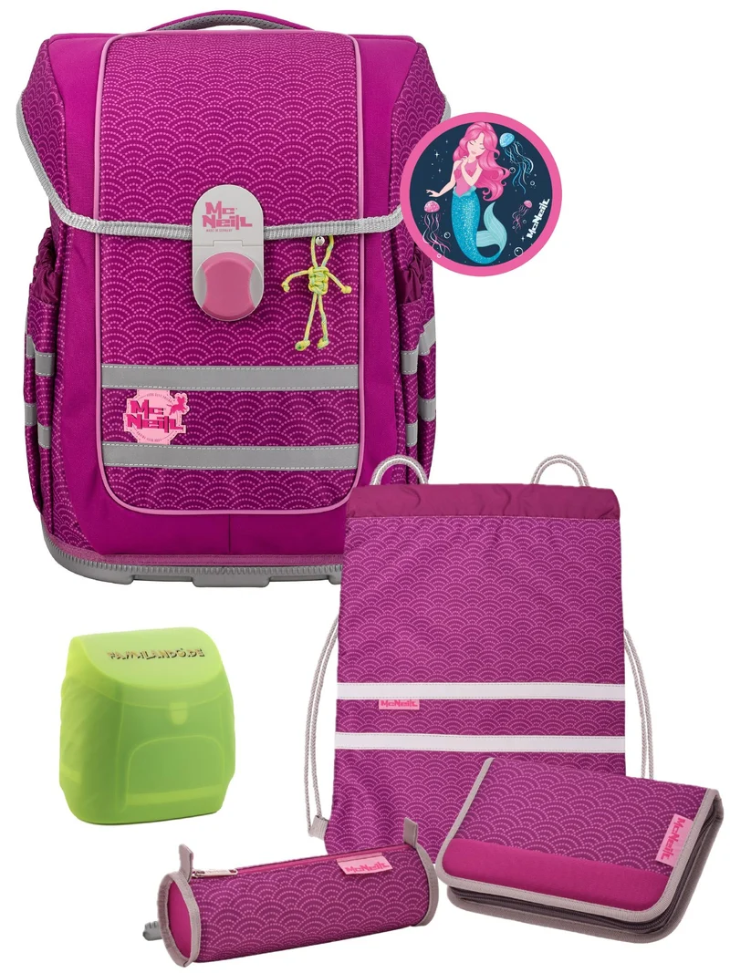 McOcean Schulranzen Set Puntopink - McNeill Meerjungfrau Schultasche ab 1. Klasse