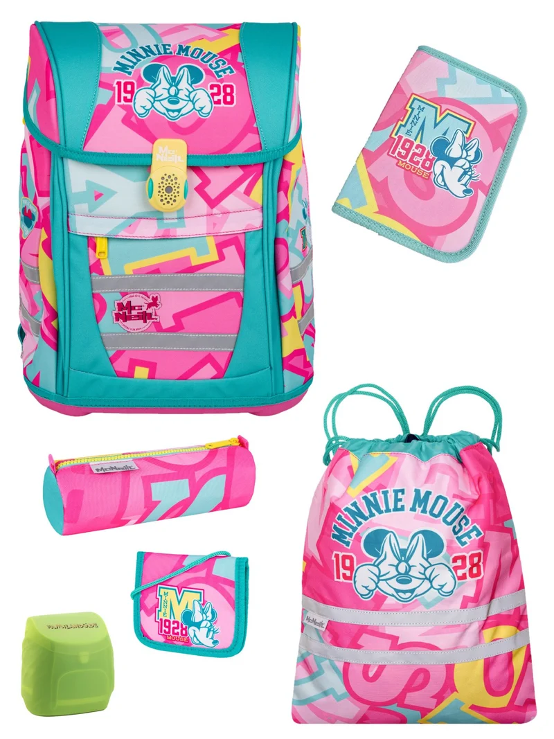 McNeill Schulranzen Set Disney Minnie Mouse Schultasche für Mädchen ab der 1. Klasse