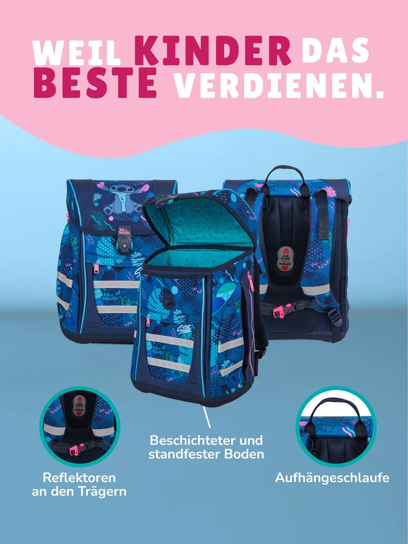 McNeill Ranzen-Set DISNEY STITCH Schulranzen Set für Mädchen ab der 1. Klasse