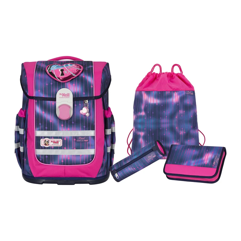 McNeill Schulranzen Ergo Complete Pearl in Rosa Violett Lila Mädchen Schultasche ab 1. Klasse