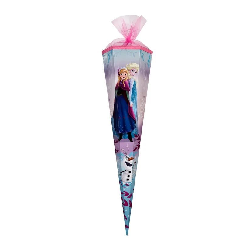 große Schultüte / Zuckertüte FROZEN Disney Eiskönigin ca. 85 cm (Länge) | 6-eckig | Durchmesser ca. 25 cm