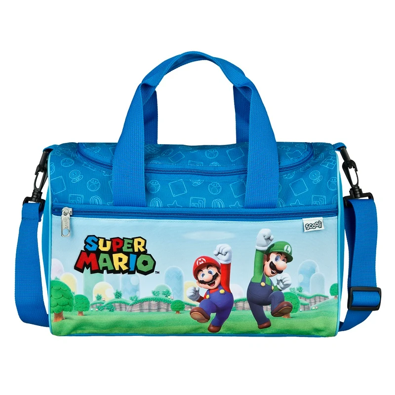 Sporttasche SUPER MARIO (Maße: ca. 35 x 24 x 16 cm | Material: Polyester | mit Reißverschluss-Hauptfach)