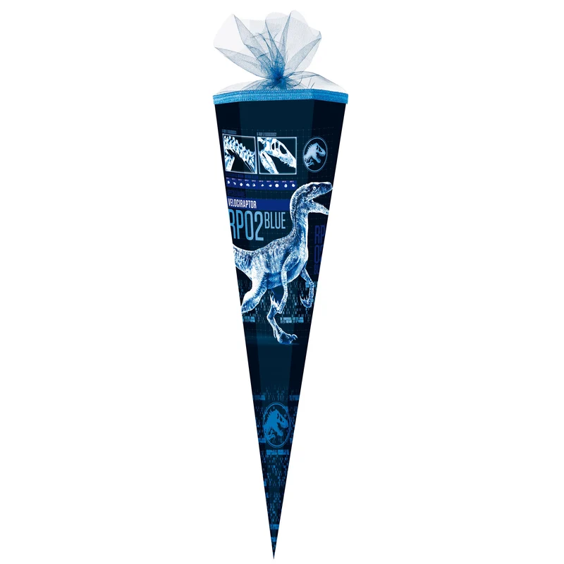 Große Dino Schultüte / Zuckertüte JURASSIC WORLD ca. 85 cm (Länge) | 6-eckig | Durchmesser ca. 25 cm