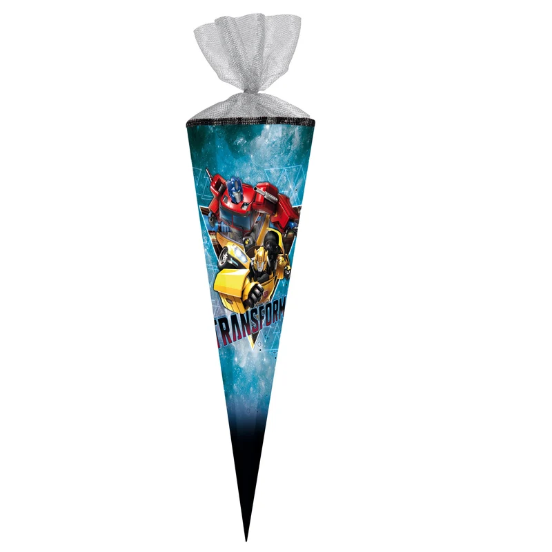 Große Schultüte / Zuckertüte TRANSFORMERS Universe BLAU ca. 85 cm (Länge) | 6-eckig | Durchmesser ca. 25 cm