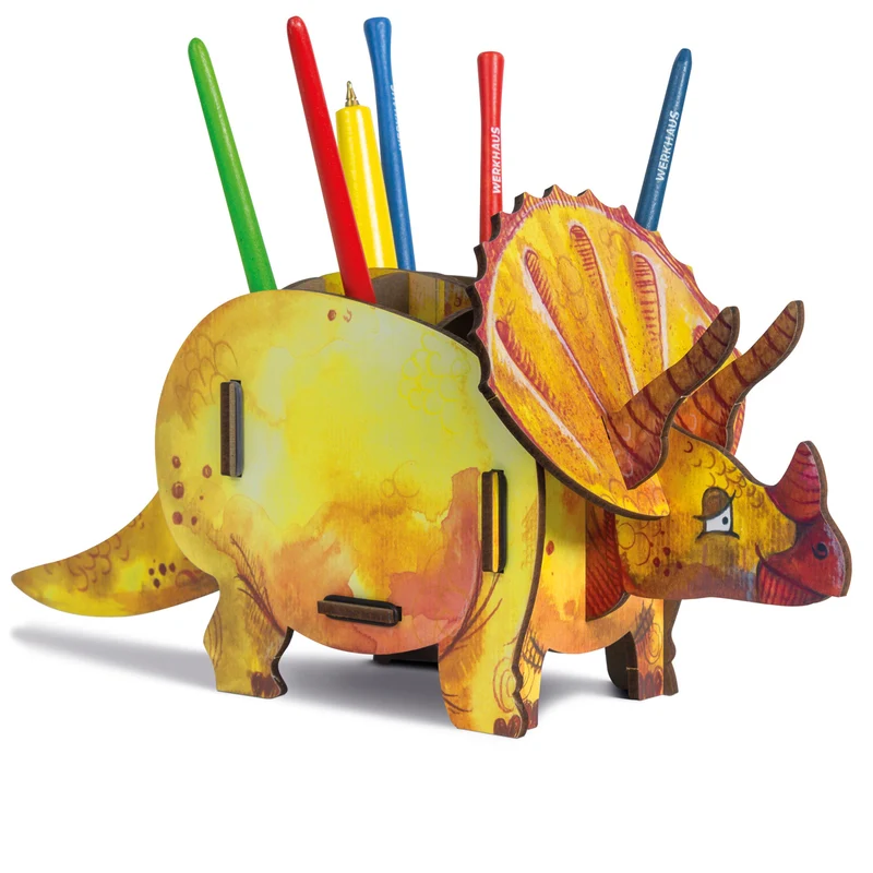 WERKHAUS® Stiftebox · Dinosaurier · Triceratops