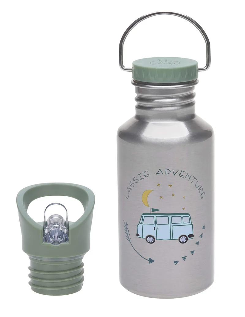 Lässig Edelstahl Trinkflasche · Adventure · grün · Bus