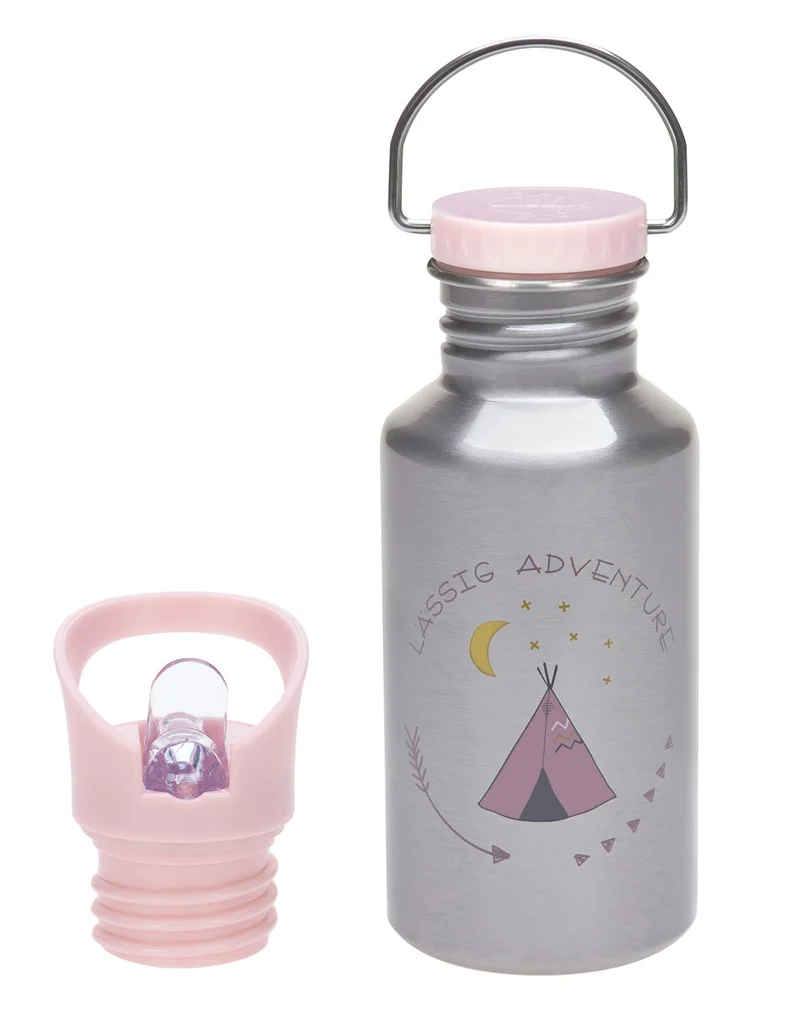 Lässig Edelstahl Trinkflasche · Adventure · rosa · Tipi