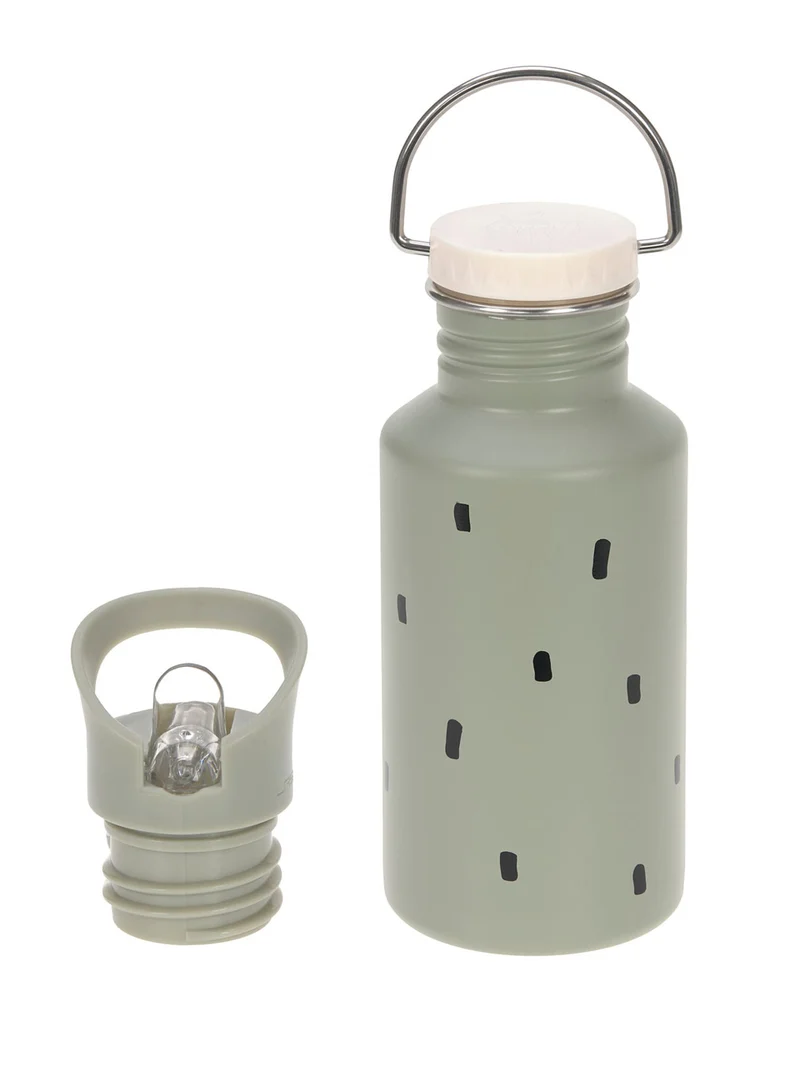 Lässig Edelstahl Trinkflasche · Happy Prints · Oliv