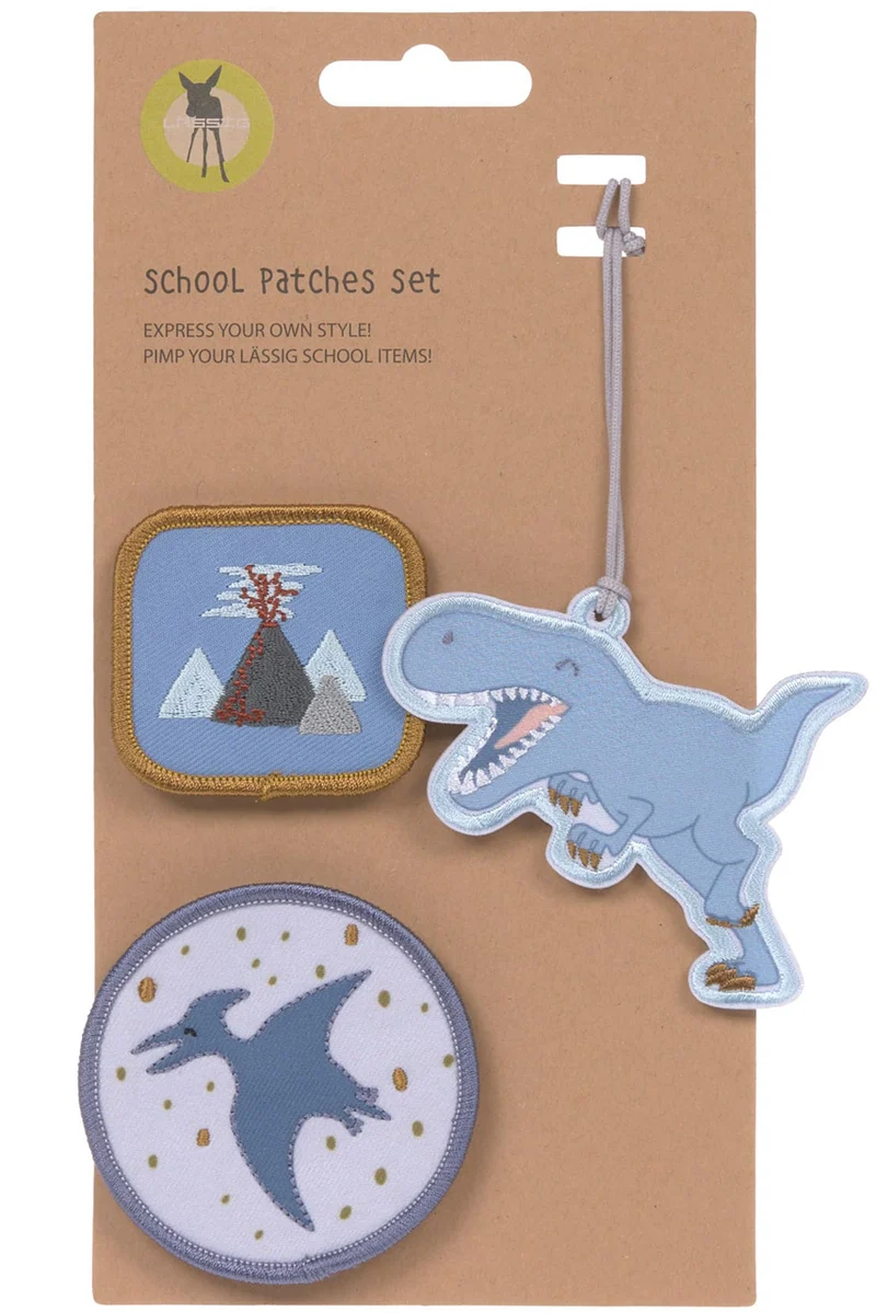 Lässig Patches-Set & Anhänger · Dinosaurier · 3er Set