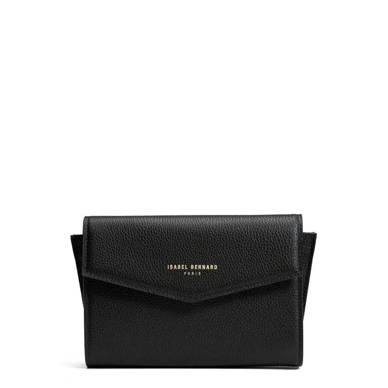 Isabel Bernard Honoré Lina Schwarze Clutch Mit Abnehmbarer Schulterkette IB21135-001