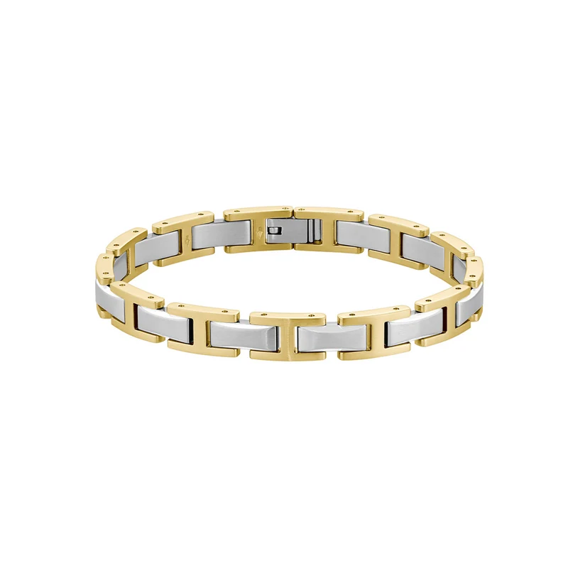 Hugo Boss Edelstahl Bicolor Herren Gliederarmband HBJ1580793