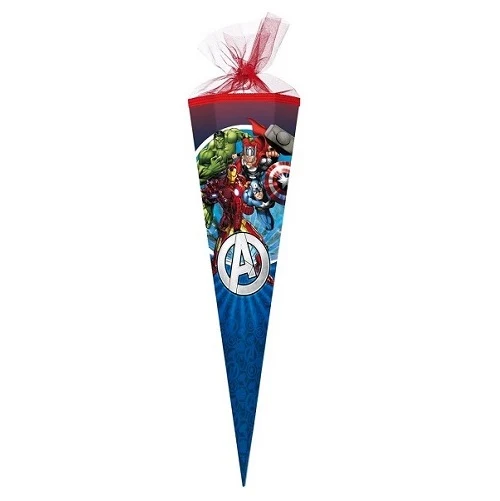 Große Schultüte / Zuckertüte AVENGERS ca. 85 cm (Länge) | 6-eckig | Durchmesser ca. 25 cm