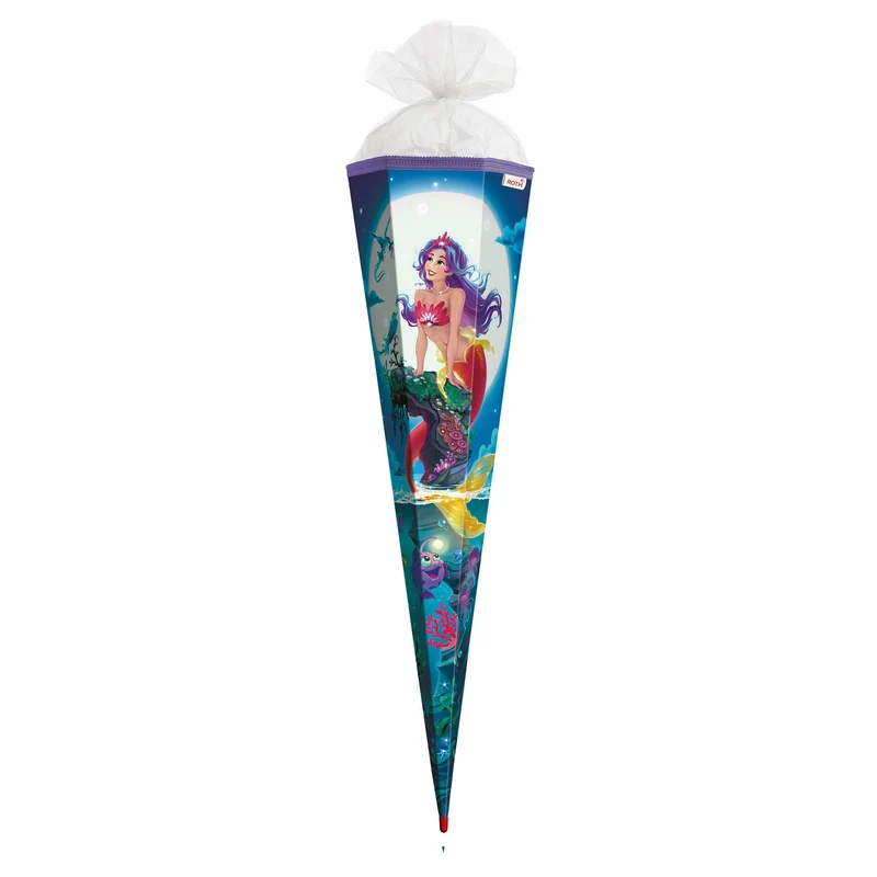 Große Schultüte / Zuckertüte MAGISCHE MEERJUNGFRAU ca. 85 cm (Länge) | 6-eckig | Durchmesser ca. 25 cm