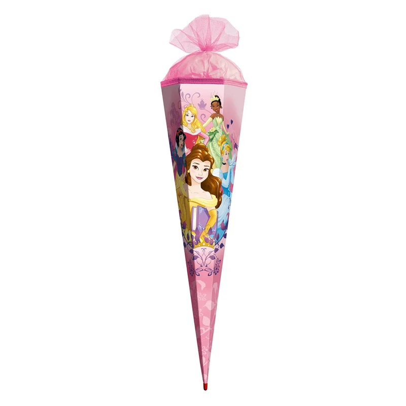 Große Schultüte / Zuckertüte DISNEY PRINCESS ca. 85 cm (Länge) | 6-eckig | Durchmesser ca. 25 cm