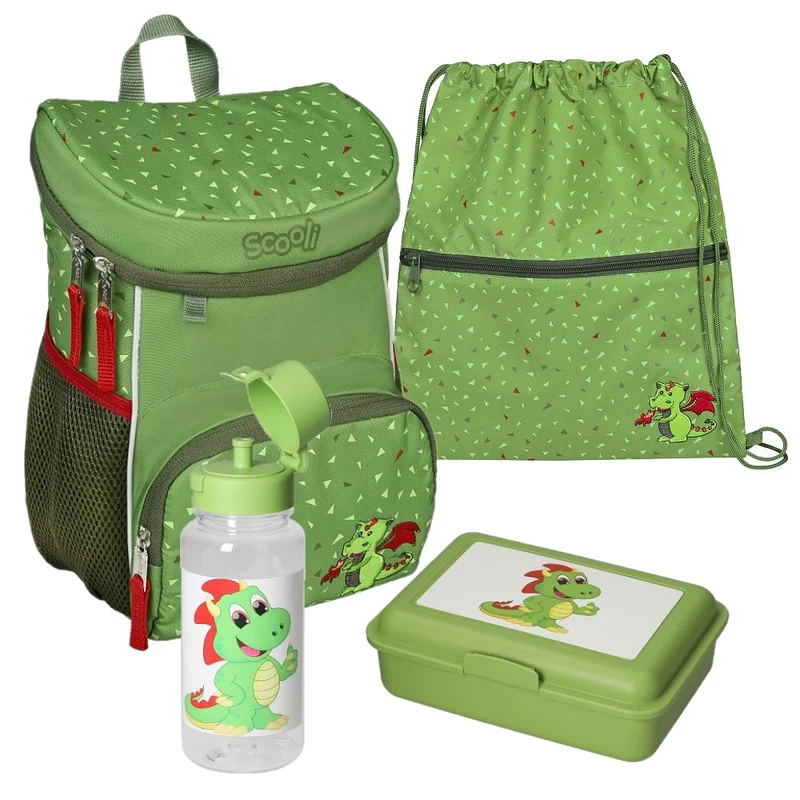 Scooli Mini-Me Kindergarten Rucksack Set 4-tlg. DIEGO DRAGON - Kita Tasche mit Tier Motiv