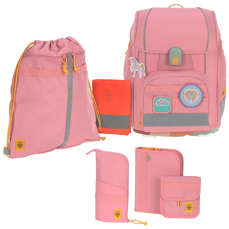 Lässig Schulranzen-Set Boxy Unique · Pink · 7-teilig