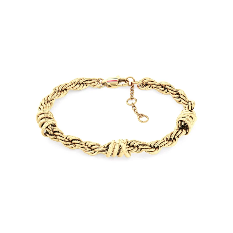 Tommy Hilfiger Edelstahl Goldfarbenes Damen Gliederarmband TJ2781026