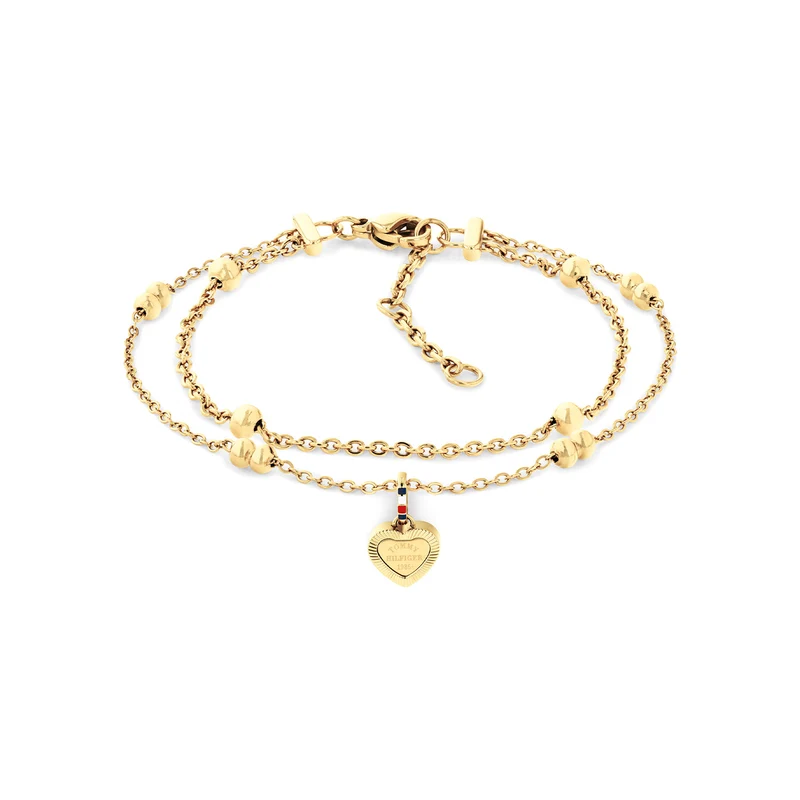 Tommy Hilfiger Edelstahl Goldfarbenes Damen Gliederarmband TJ2781012