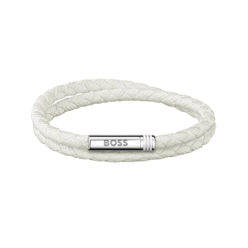 Hugo Boss Synthetische Faser Weißes Herren Geflochtenes Armband HBJ1580798