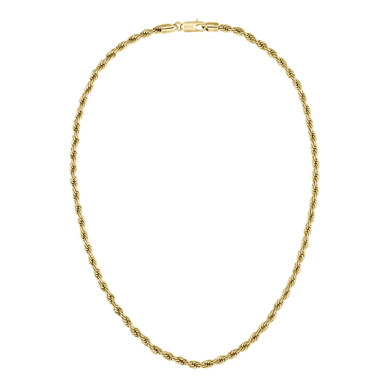 Hugo Boss Edelstahl Goldfarbenes Herren Halskette HBJ1580840