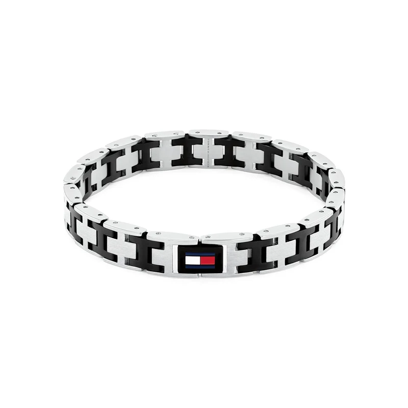 Tommy Hilfiger Edelstahl Silberfarbenes Herren Gliederarmband TJ2790684