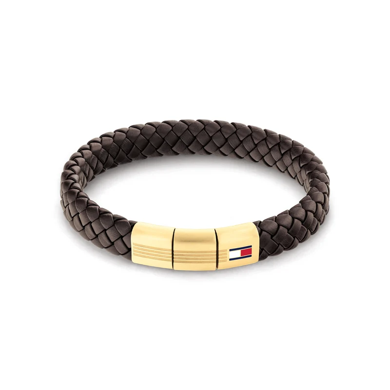 Tommy Hilfiger Leder Braunes Herren Geflochtenes Armband TJ2790671