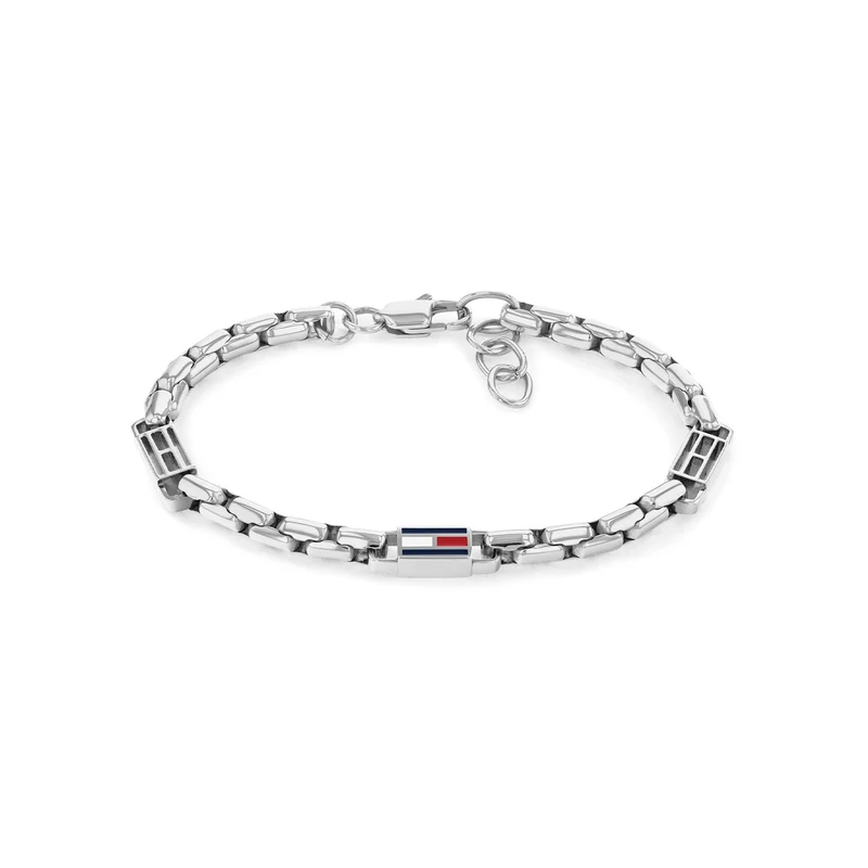 Tommy Hilfiger Edelstahl Silberfarbenes Herren Gliederarmband TJ2790674