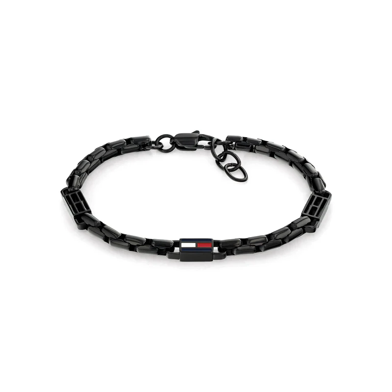 Tommy Hilfiger Edelstahl Schwarzes Herren Gliederarmband TJ2790676